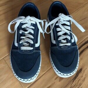 Vans Ward DW Youth Low Top Sneakers Blue Checker Foxing Lace Up US 5.5